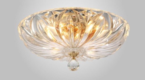 Светильник потолочный DENIS D400 GOLD Crystal Lux прозрачный 4 лампы, основание золотое в стиле современный  фото 2